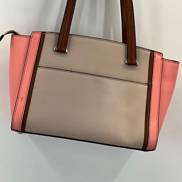 Kate Spade New York Patterson Drive Colorblock Leather Handbag Peach/Tan/Brown - Picture 8 of 14